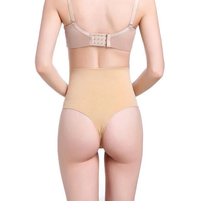 High-waist tummy control thong in assorted colours, featuring a 2-layer midsection design for shaping and support