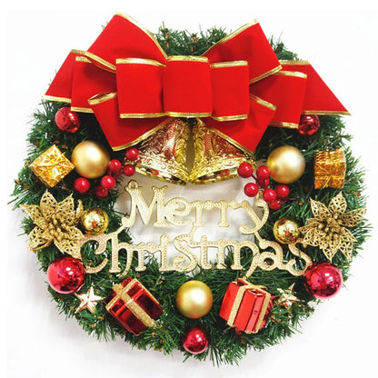 Christmas wreath with natural pine, pine cones, and berries for festive decoration