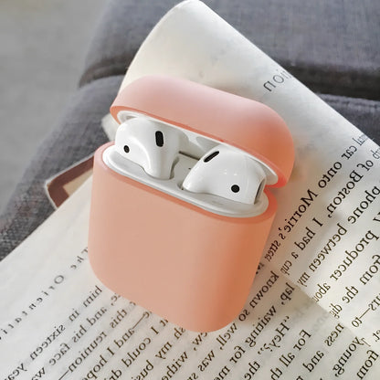 Black plastic wireless Bluetooth headset case for AirPods 1 and 2, 5.8 cm size with snap lid