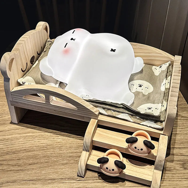 Mengshe Xiong Bao small silicone night lamp in snoring bear cartoon design with sleeping light