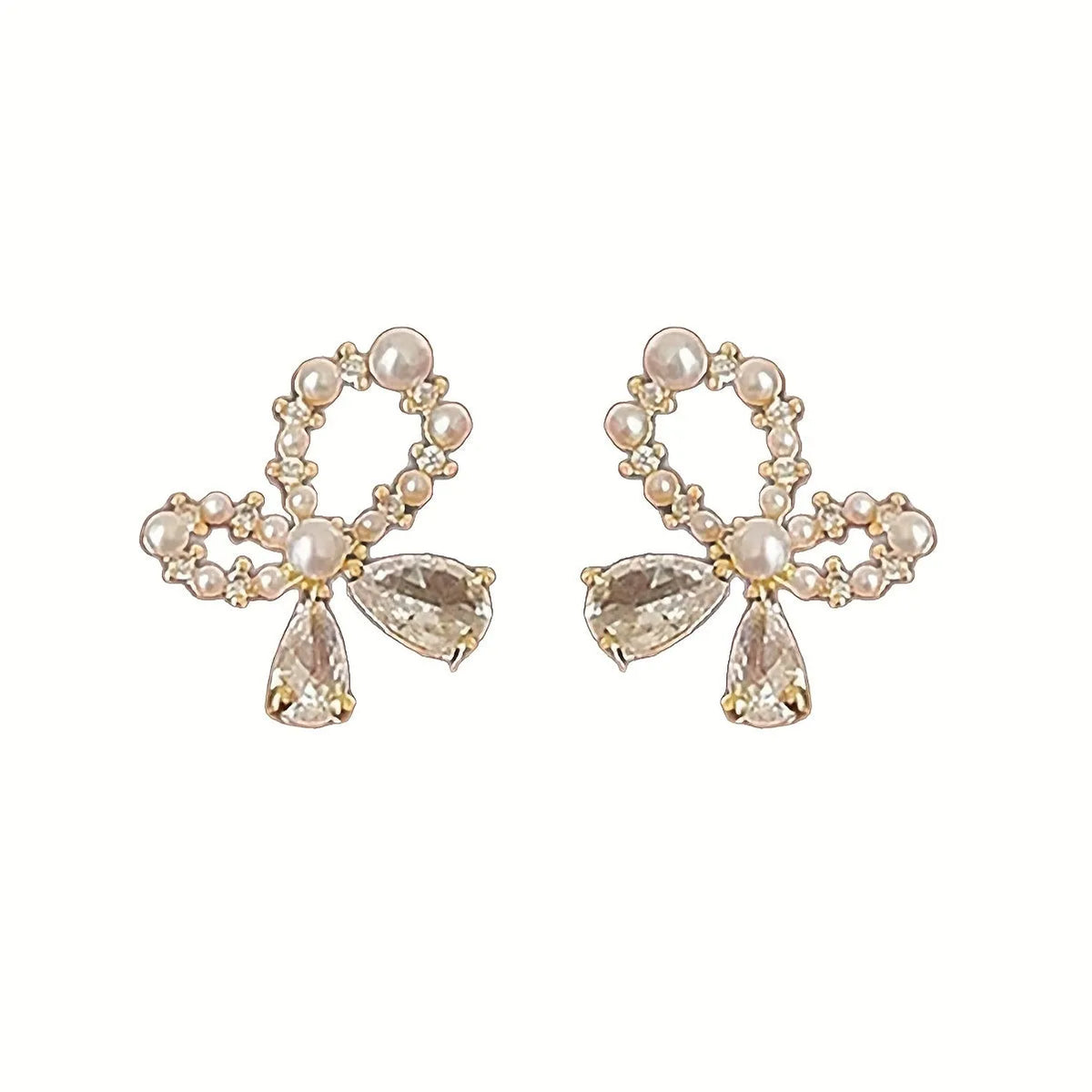Super Zircon high-grade earrings in silver, butterfly and geometry design, copper with electroplating, for women