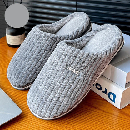 Cozy plush slippers with soft lining and non-slip outsole for indoor and light outdoor use
