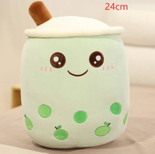 Strawberry Milk Tea Plush Boba Cup Toy in various colours and sizes