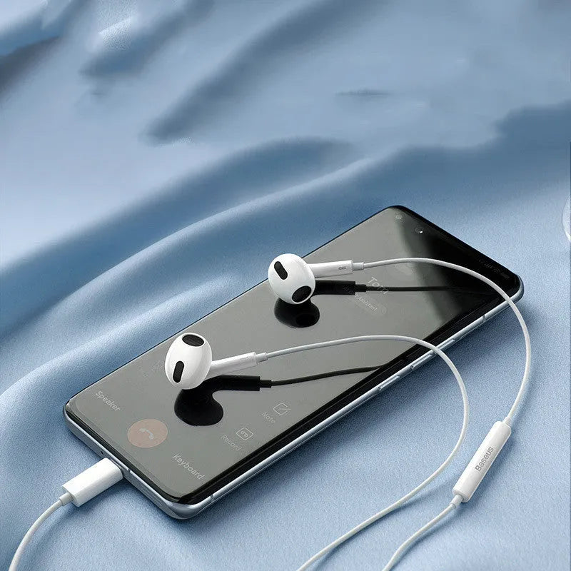 White C17 WiredFor Type-C wired headset with earplug design and 1.1-metre cable for Xiaomi phones
