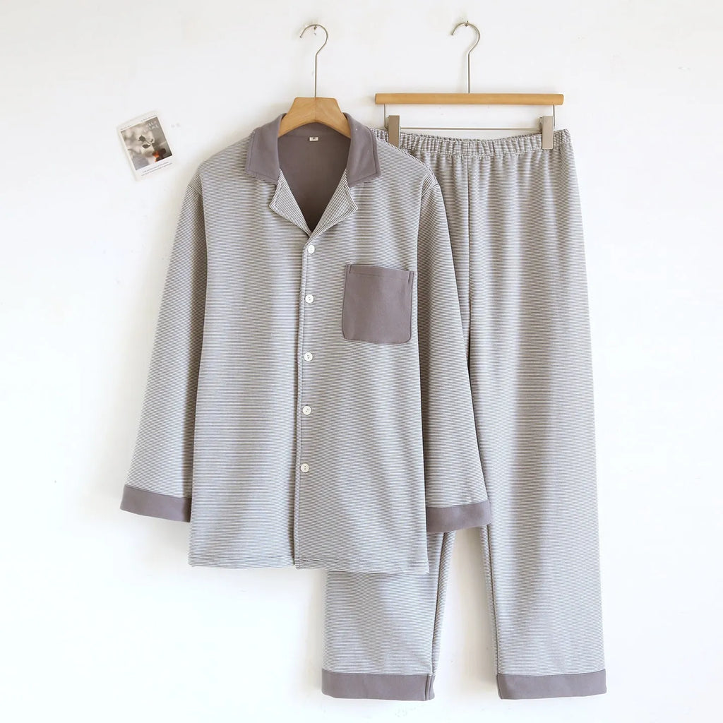 Simple casual loose long-sleeve pants homewear set in spandex for women, available in multiple colours and sizes
