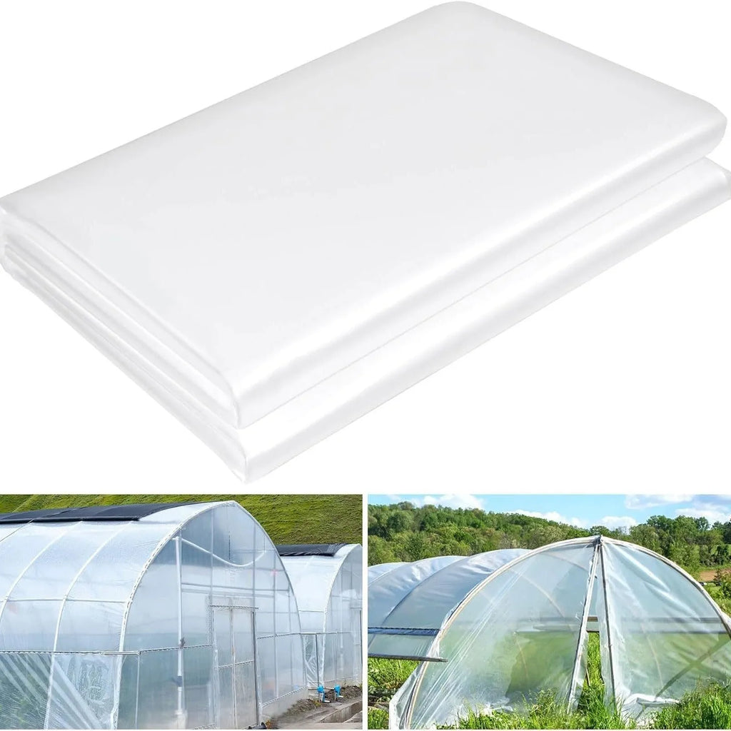 Clear plastic greenhouse cold film roll for vegetable shed insulation, 4x8 metre size.