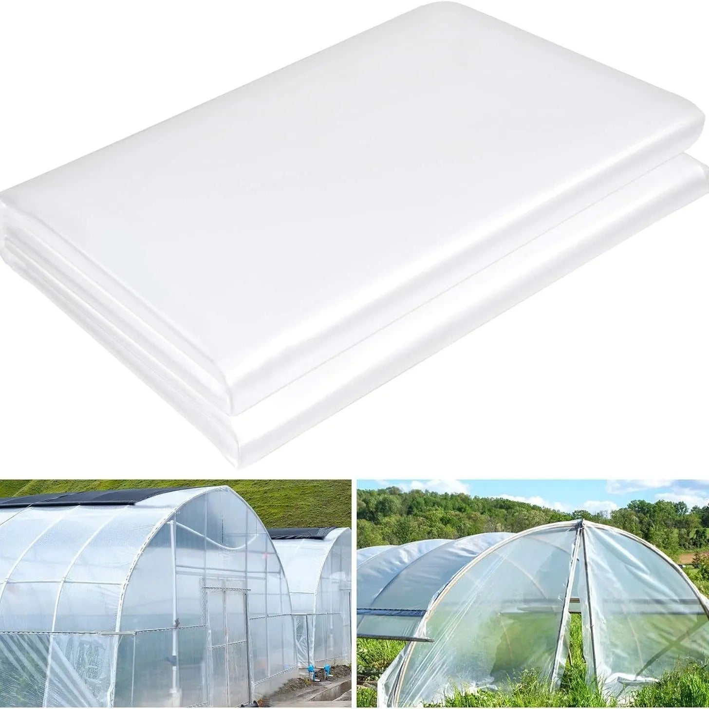 Clear plastic greenhouse cold film roll for vegetable shed insulation, 4x8 metre size.