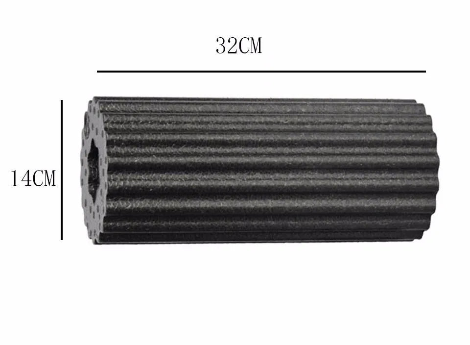 MILY SPORT 32x14 cm high density EPP foam roller in black with quincuncial surface on floor