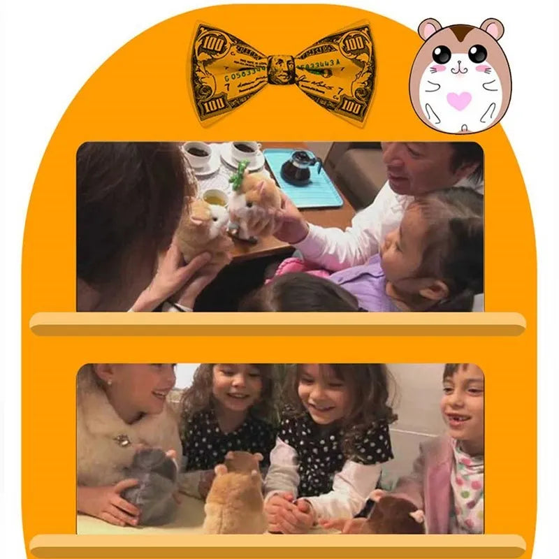 15cm little talking hamster plush toy in light brown colour, repeats what you say