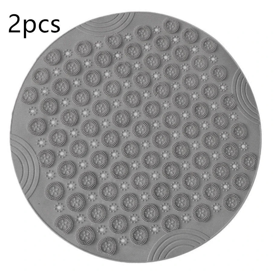 Textured Surface Round Shower Mat with Massage Texture, Non-Slip Suction Cups, and Drainage Holes for Kiwi Bathrooms