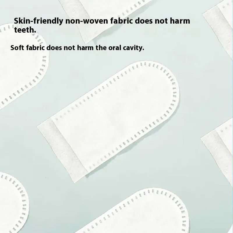 Pack of 50 white non-woven fabric pet teeth cleaning finger stalls or finger cots.