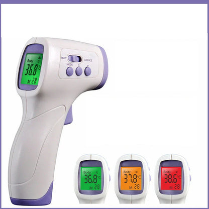 Non-contact infrared thermometer gun with backlit display for accurate temperature measurement