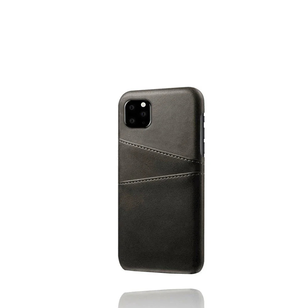 Apple-compatible phone case with dual card slots in geometric design