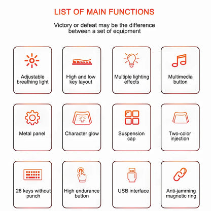 Black wired gaming keyboard with RGB backlight, phone holder, and magnetic wrist rest on desk