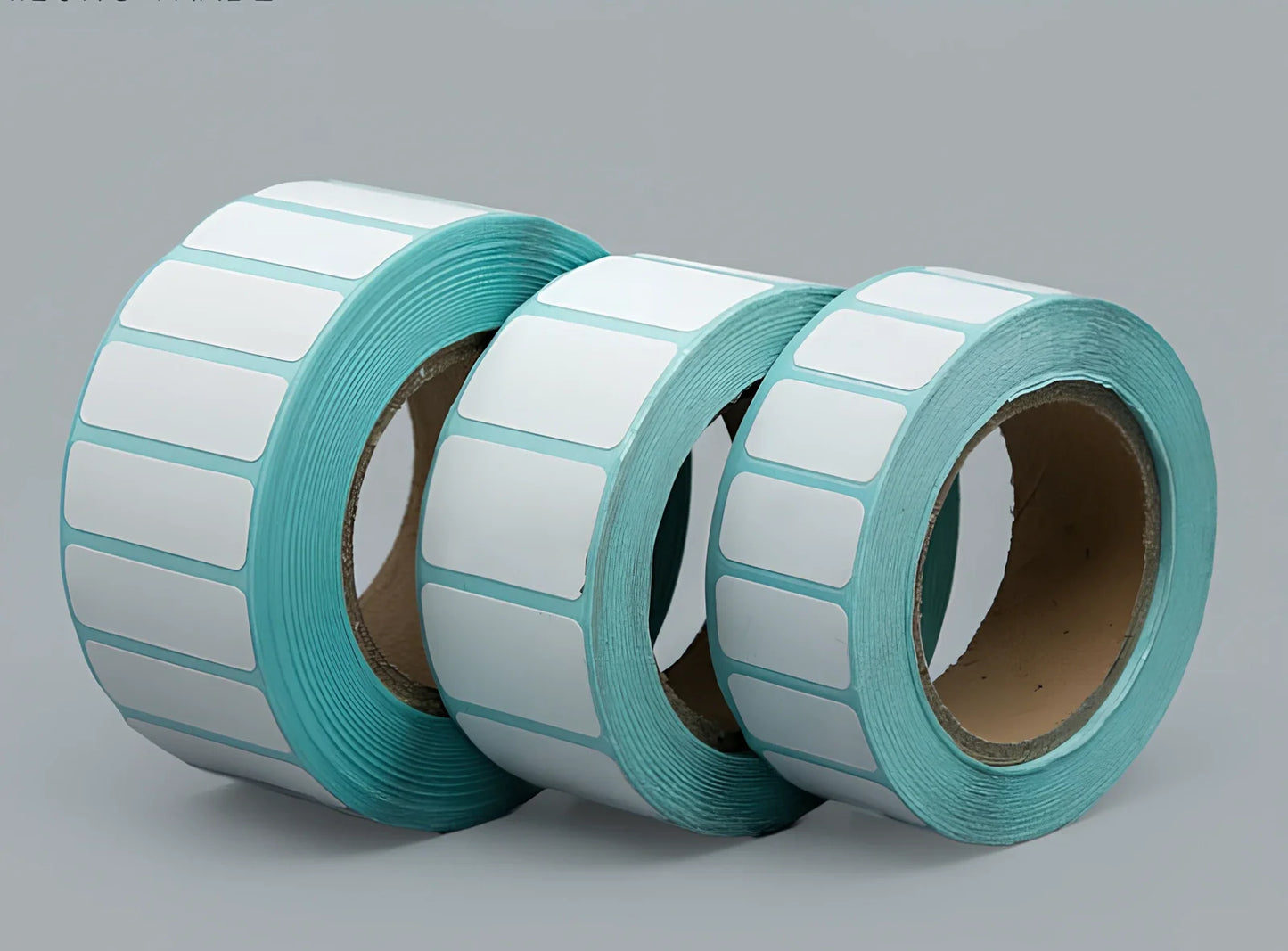 Roll of 20mm x 10mm black and blue waterproof sticky stickers, 3000 sheets on 28mm core, scratch and oil resistant