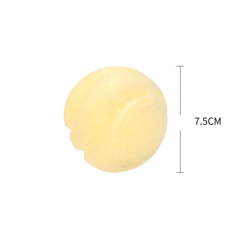 Blue TPR foam solid ball dog toy on a plain background