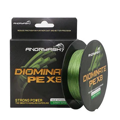 Anti-Bite Strong Horse 300m PE braided fishing line spool in black, blue, green, purple or yellow