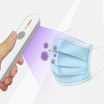 Portable UV disinfection lamp sterilizer stick in white, compact and USB rechargeable