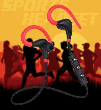 BT-01 Big Horn Sports Bluetooth Earbuds in black, red, green, and blue