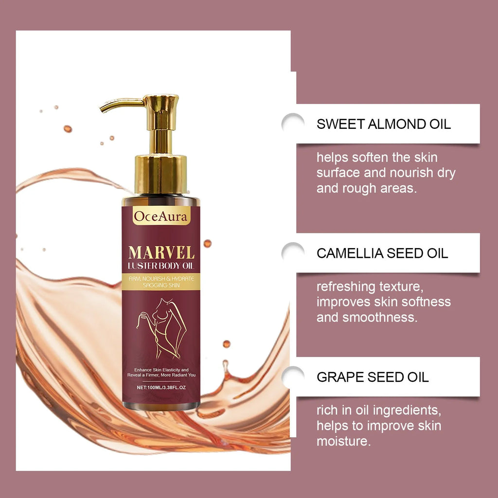 100ml bottle of Gloss Care Body Massage Oil with plant-based oils and vitamin E