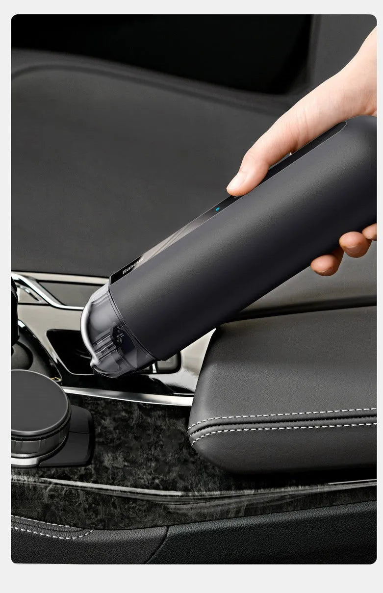 BASEUS black wireless handheld car vacuum cleaner with blower hose attachment