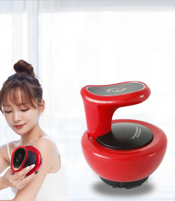 Electric Body Scraping Massager with three interchangeable heads for versatile therapy options