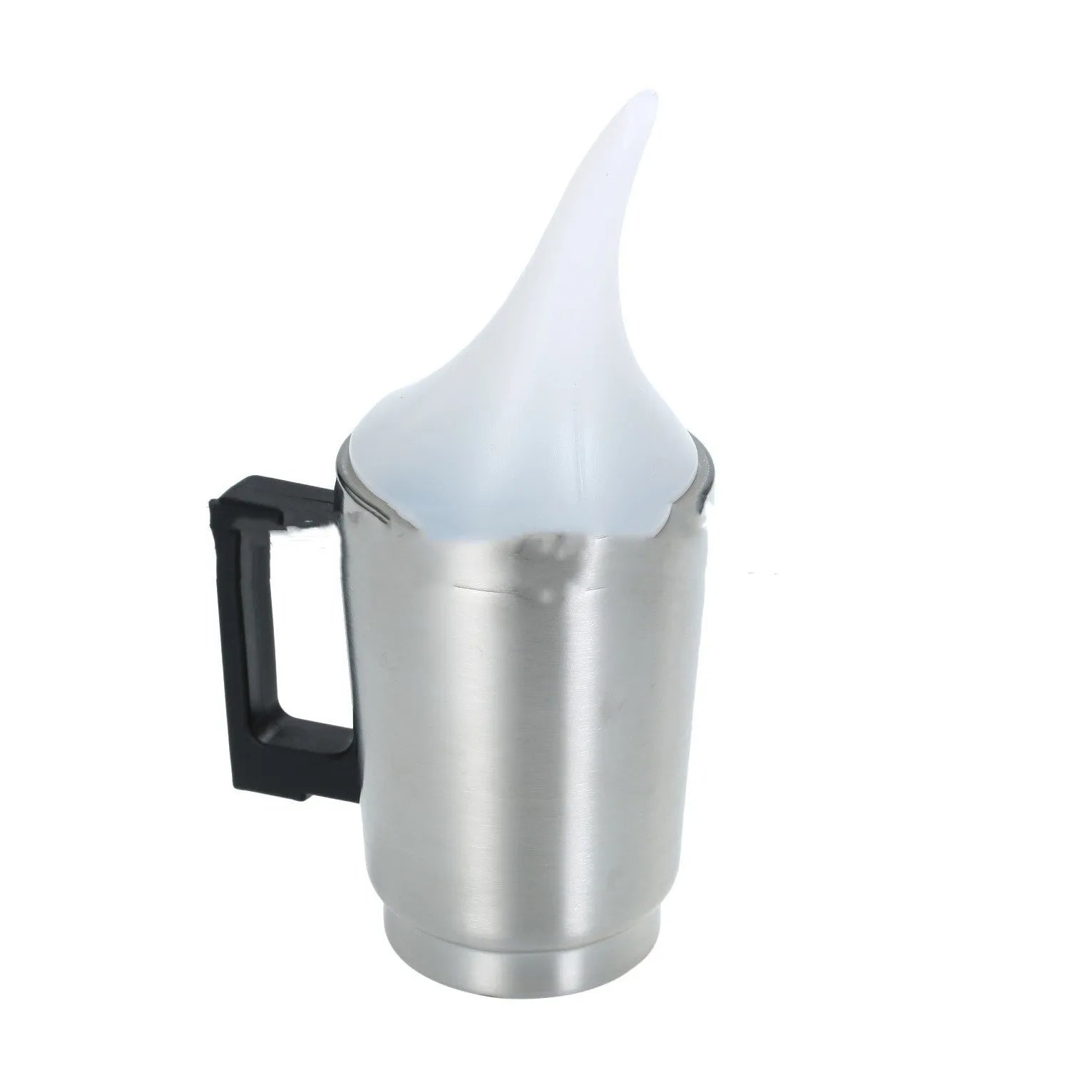 Automotive headlamp repair parts kit showing stainless steel cups with elbow and funnel covers alongside power adapters.