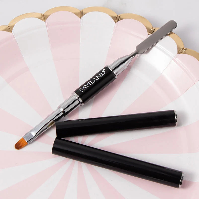 Manicure Double Head Phototherapy Brush Set for UV gel nails, black design