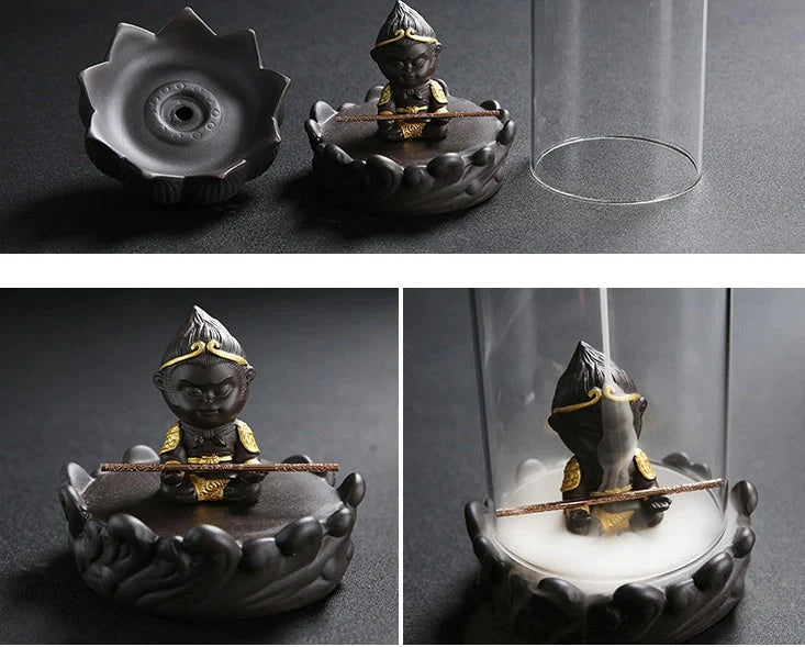 Goku Back Incense Burner ceramic design with windshield feature