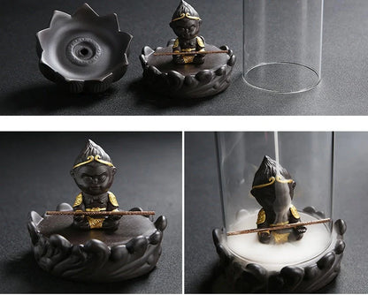 Goku Back Incense Burner ceramic design with windshield feature