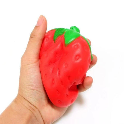 Strawberry-shaped anti-stress ball made from durable PU/polyurethane for stress relief
