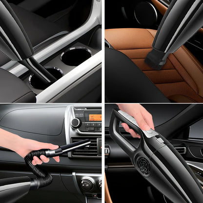 AutoClean Tm portable car vacuum cleaner with 12V DC power connection and washable filter