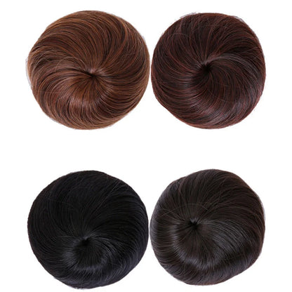 Synthetic hair wig with decorative flower buds in various colors