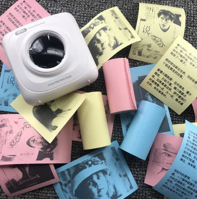Compact wireless thermal printer for printing photos, labels, and memorabilia directly from your smartphone