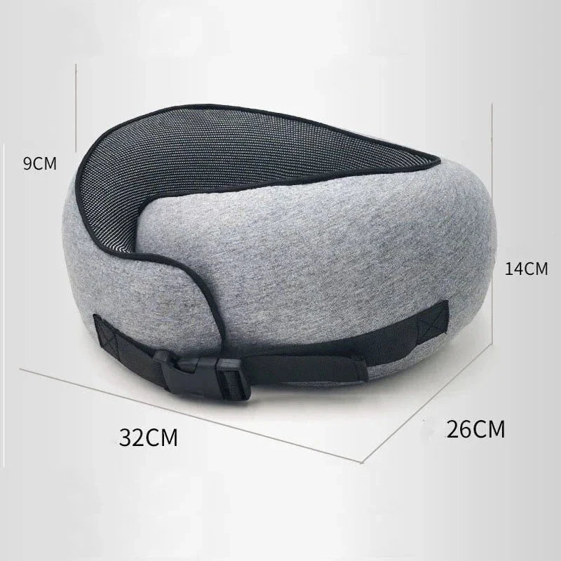 Comfortable U-Shaped Travel Neck Pillow with Memory Foam for Airplanes and Commutes