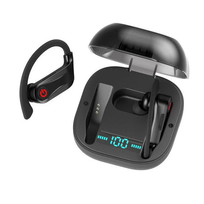 HBQ-Q62 Wireless TWS Bluetooth Headset in black with charging compartment