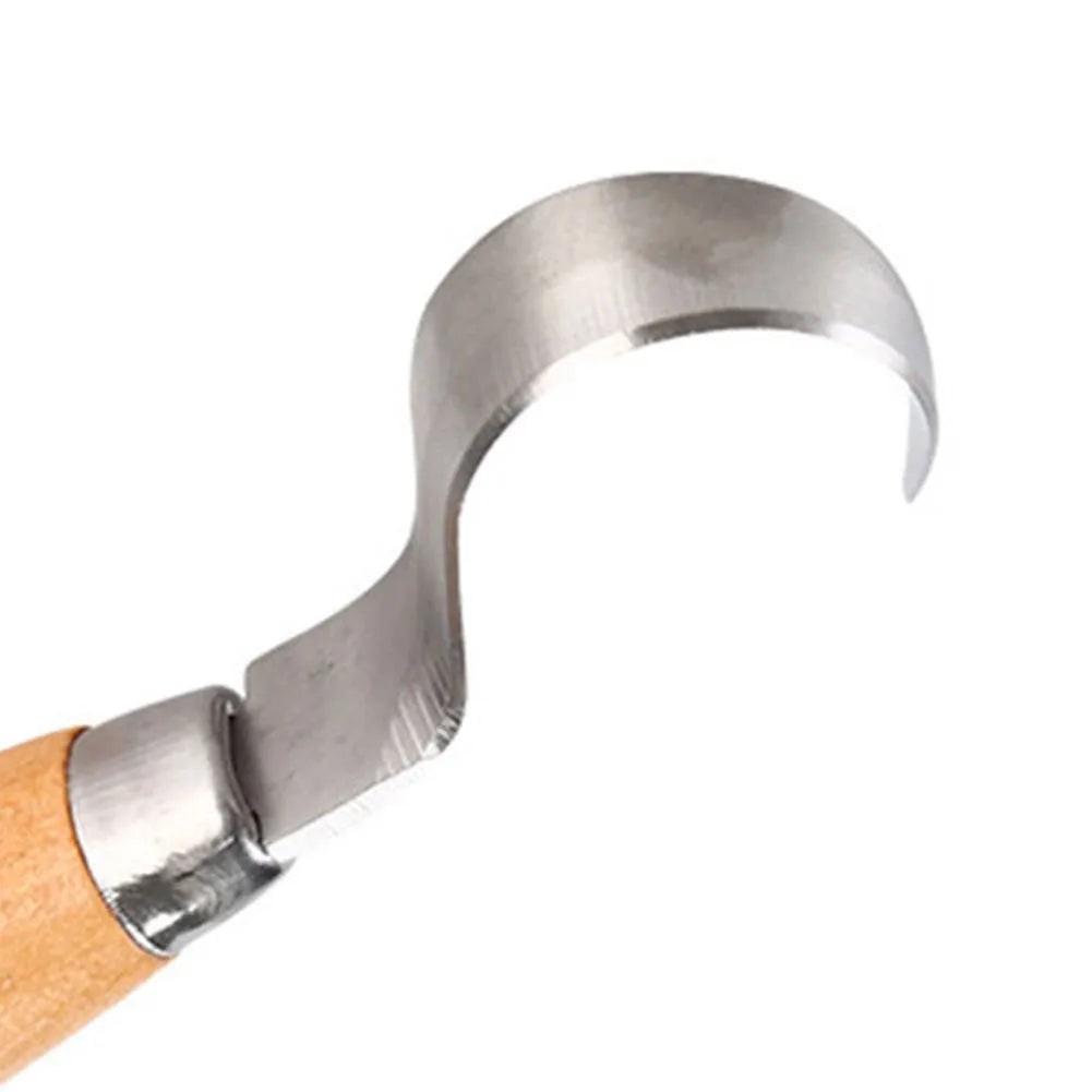 Curve carving knife with wood handle and stainless steel blade for wood carving