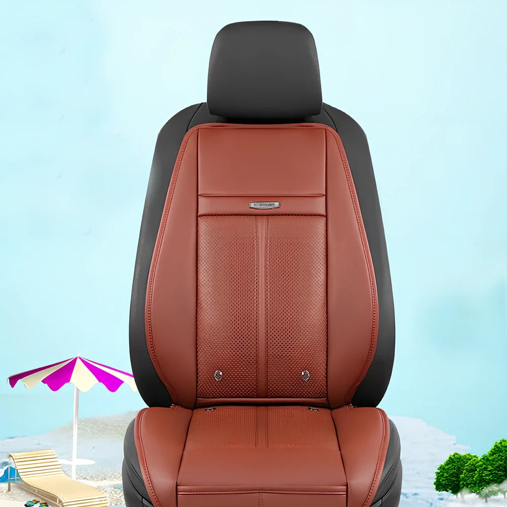 Winter car heating cushion in black, 125cm x 52cm diamond velvet with massage blowers and non-slip base