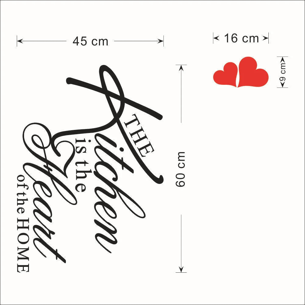 Customisable black PVC wall sticker for home and shop decoration, 58cm x 45cm