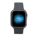 Apple Watch Series 4 half wrap leather case in black showing ultra-thin profile on 44mm device