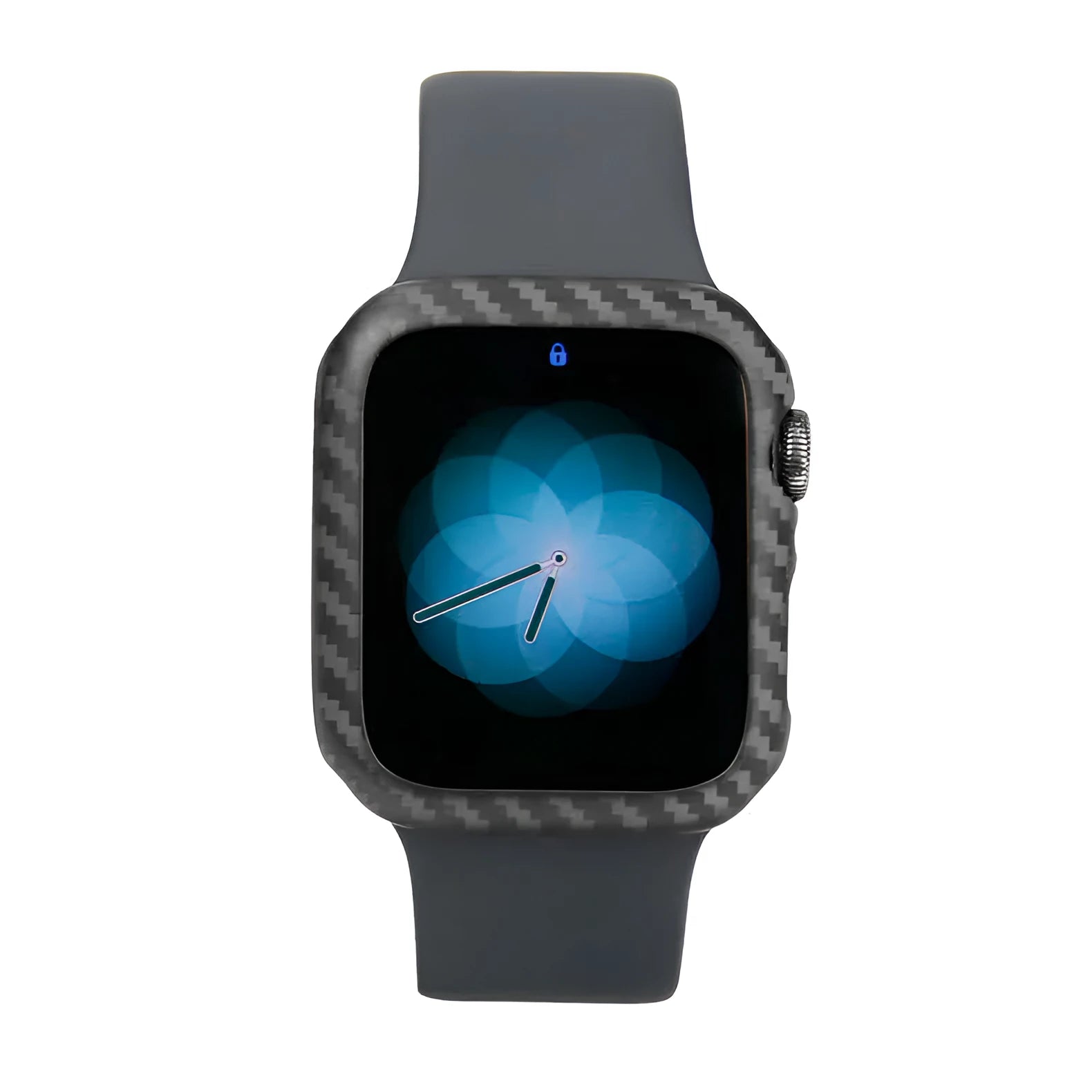 Apple Watch Series 4 half wrap leather case in black showing ultra-thin profile on 44mm device