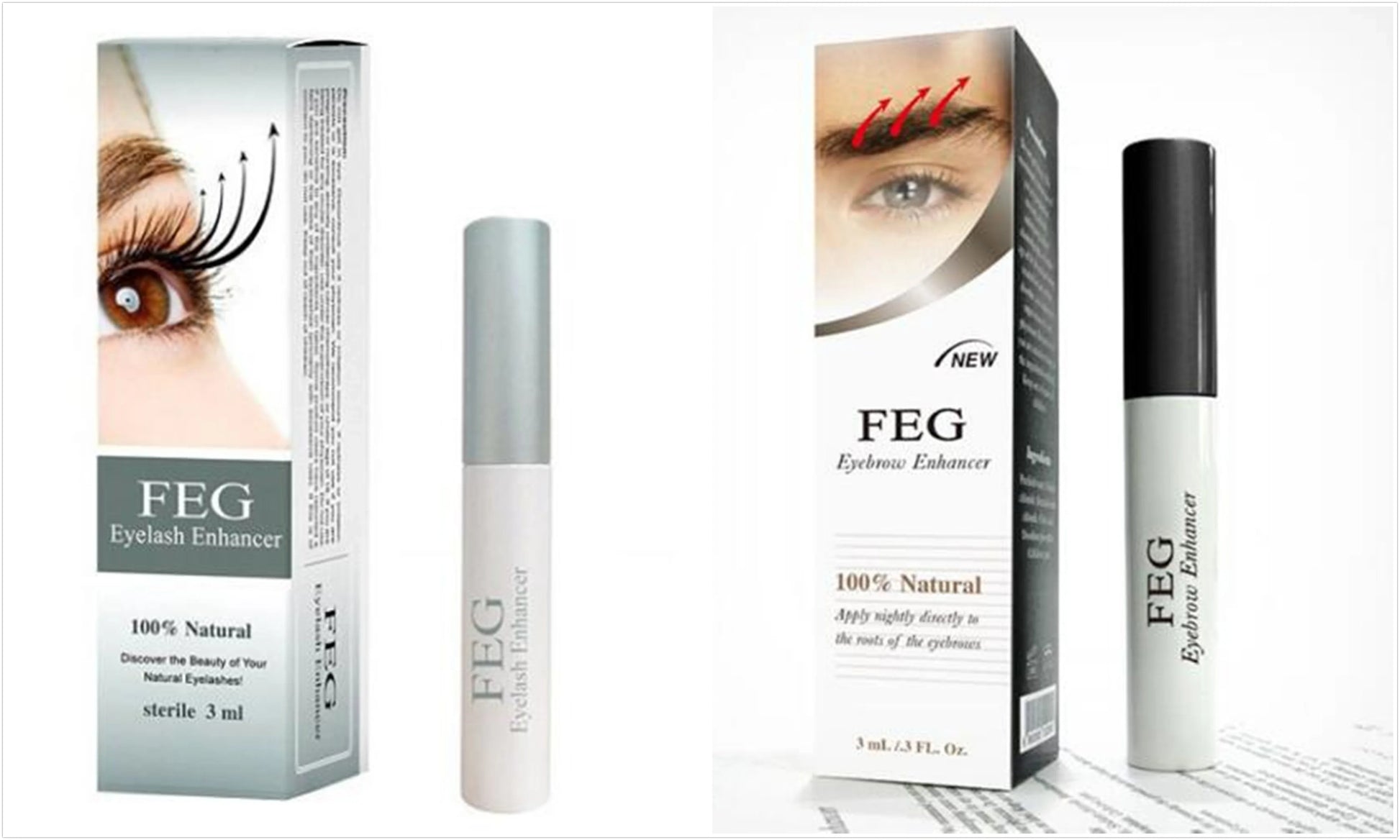 FEG Eyelash Enhancer bottle with serum for healthier lashes and brows