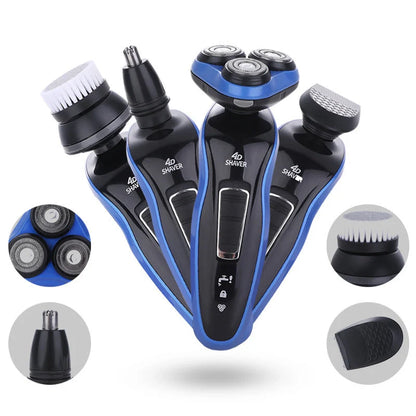 4-in-1 Electric Shaver with Triple Blade for Men - Compact and Rechargeable