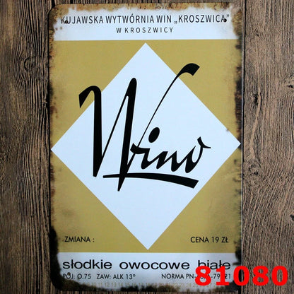 Retro tin decorative painting for living room wall decor