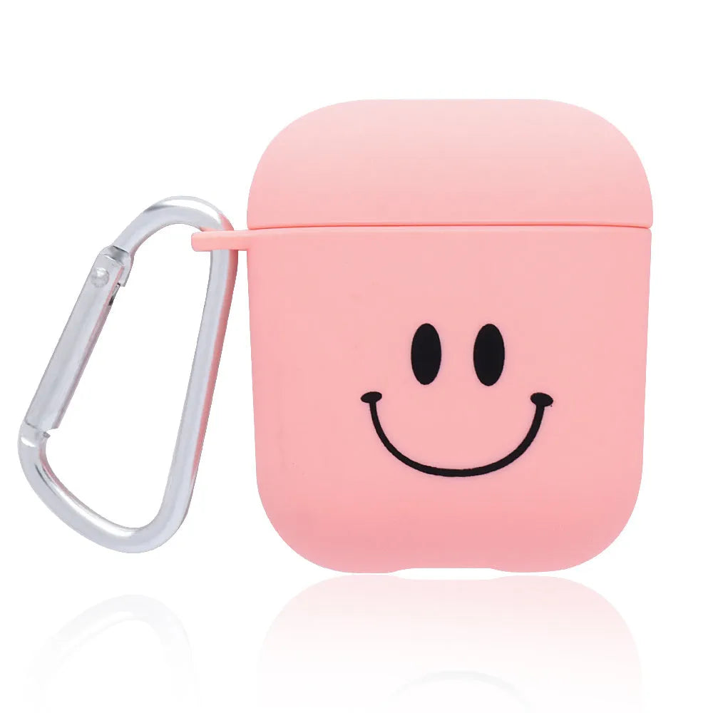 Apple AirPods PC back cover case with decorative designs in black and pink colours