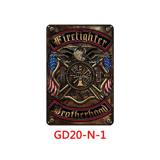 Retro tin painting wall hanging with American vintage design, 30x20cm