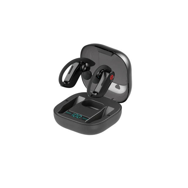 HBQ-Q62 Wireless TWS Bluetooth Headset in black with charging compartment