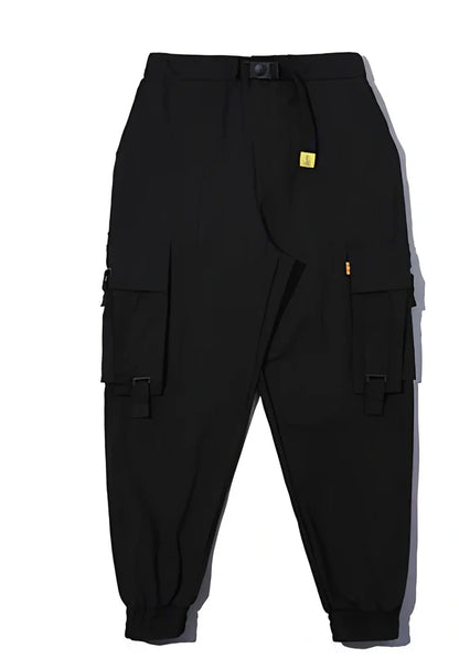 Loose cotton harem pants in army green, size M with 95cm length and micro-elastic 39cm waist, featuring side pockets