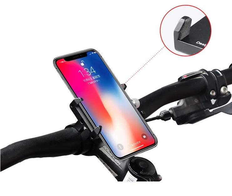 GUB Plus motorcycle and bicycle phone holder with rotating mount in black, red, titanium or rose gold