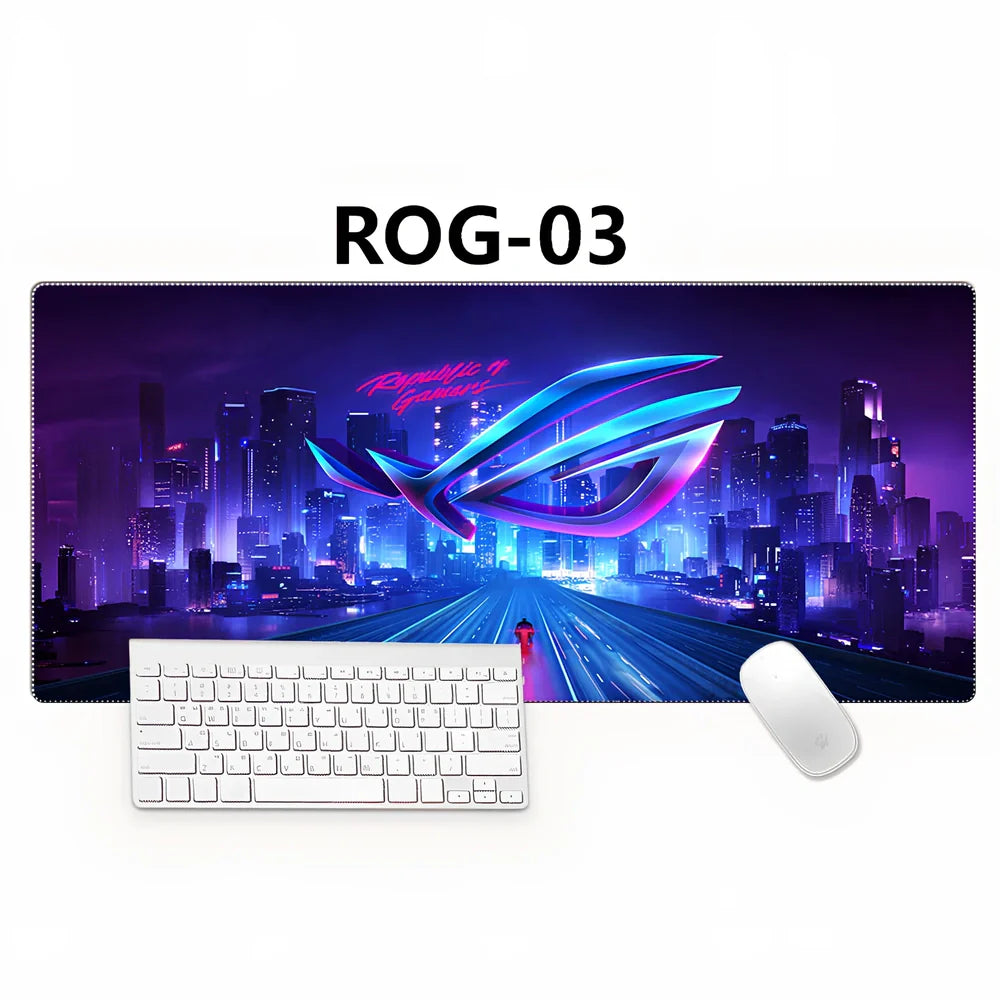Country Edge Keyboard Pad 80cm x 30cm in ROG-02 design with natural rubber base and Jiaji cloth surface for desk stability
